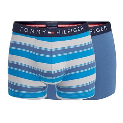 Tommy Hilfiger Pack of two blue striped hipster trunks